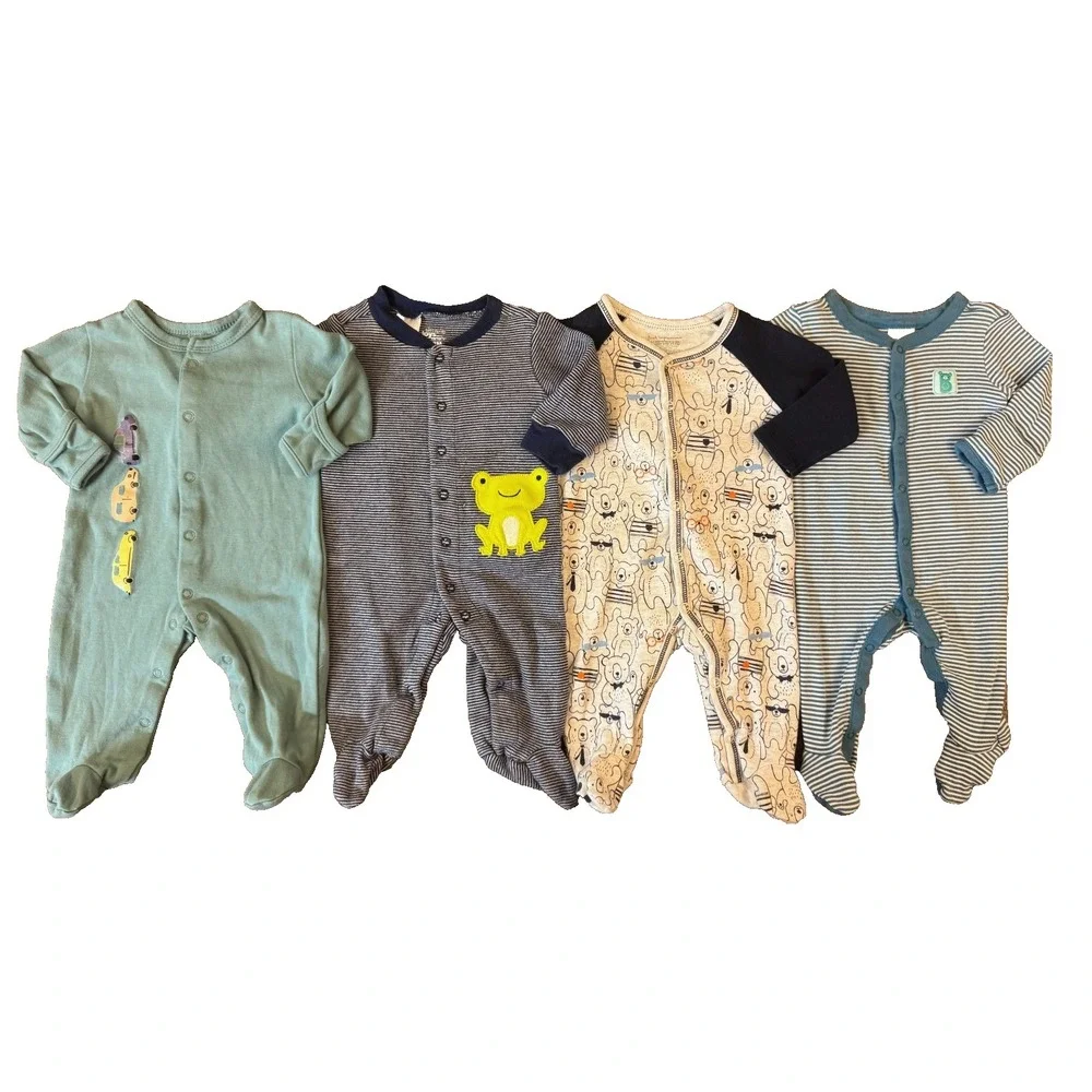 Baby Boy‎ 0/3 Months Footed Sleepers Rompers 1 PC Outfits Pajamas Clothes Frog